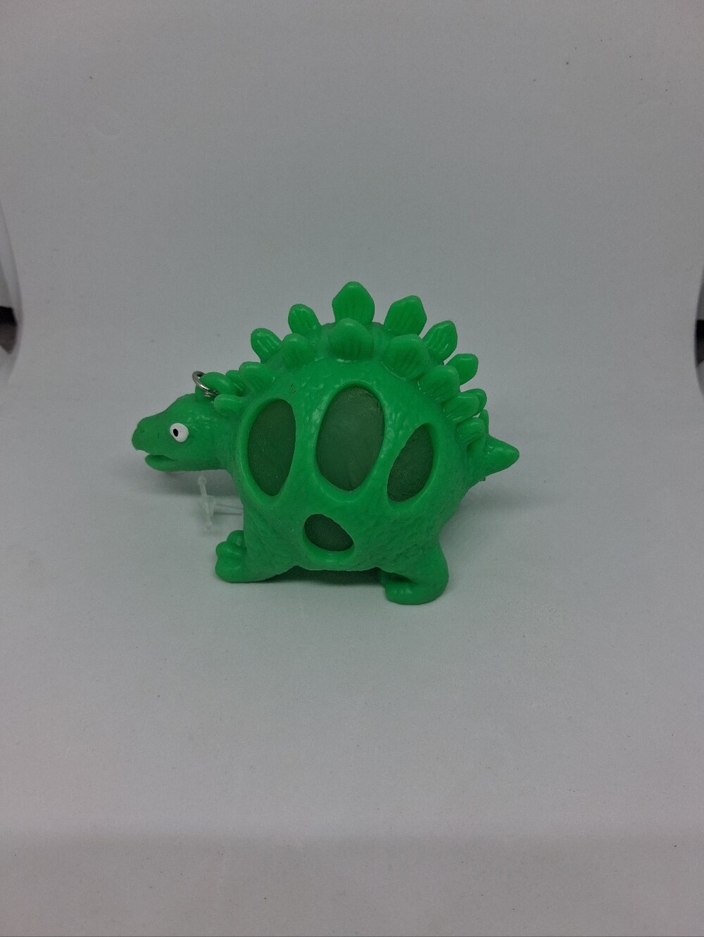 Green Stegosaurus Small Glitter Squishy Keychain